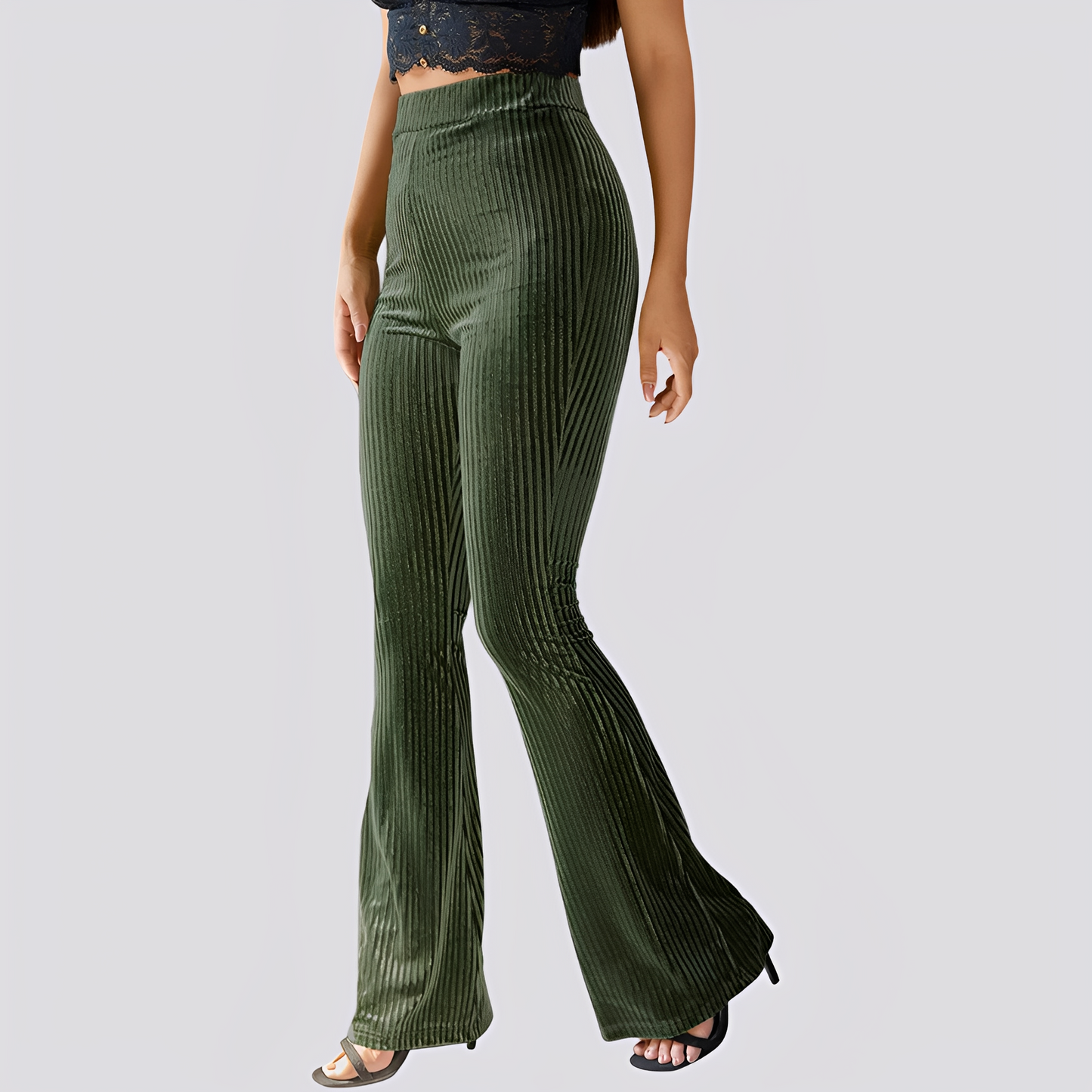 Cordhose Damen Lässig Bequem Schwarz