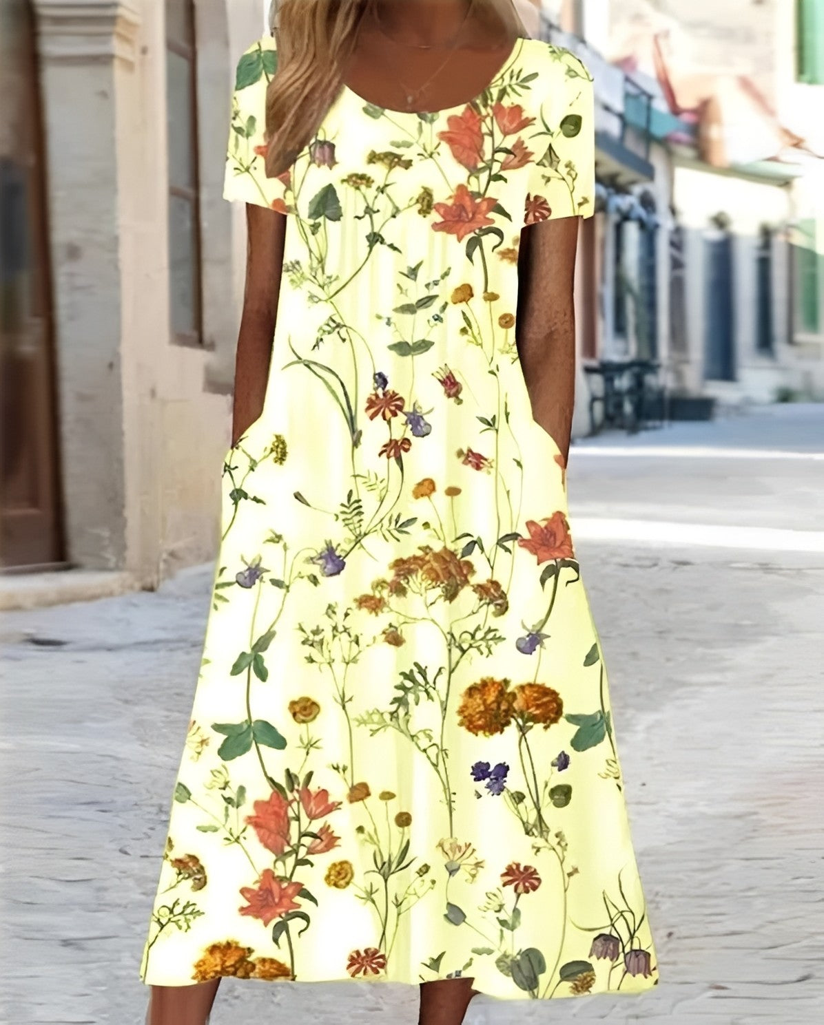 Damenkleid Blumenmuster Swingkleid Sommerkleid Elegant - BerlinGlamour