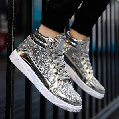 Herren Basket Schuhe Glänzend Metallic Effekt