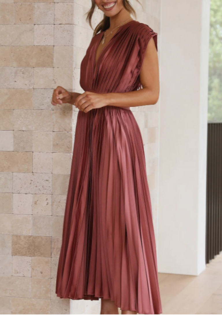 Elegantes Maxikleid Leichter Stoff Damen Kleid Sommer