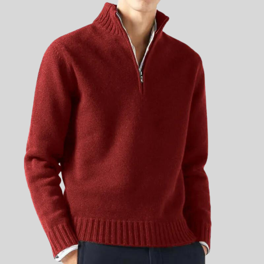 Luxuriöser Pullover Halb-Reißverschluss Warm