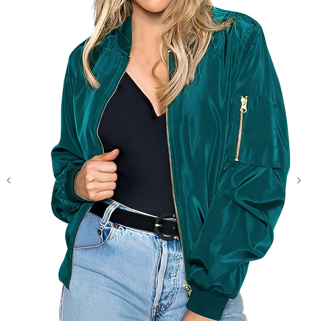Lässige Frauen Bomberjacke Retro Style Damenjacke - BerlinGlamour