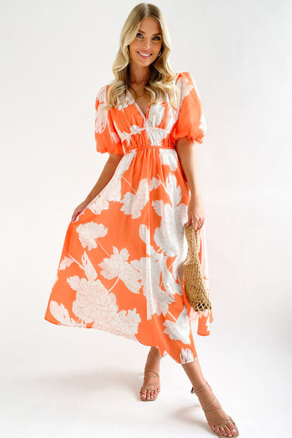Langärmeliges Maxi-Kleid mit Liebe-Print
