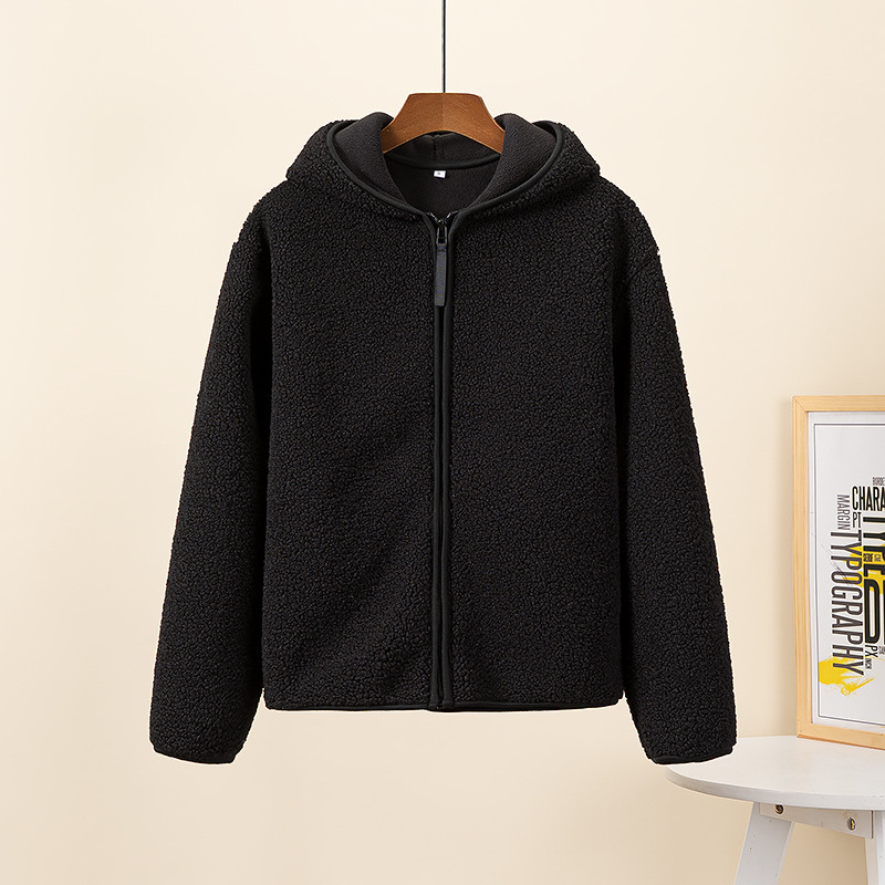 Kapuzenjacke Sherpa Fleece Warm mit Reißverschluss