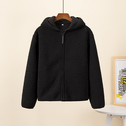 Kapuzenjacke Sherpa Fleece Warm mit Reißverschluss
