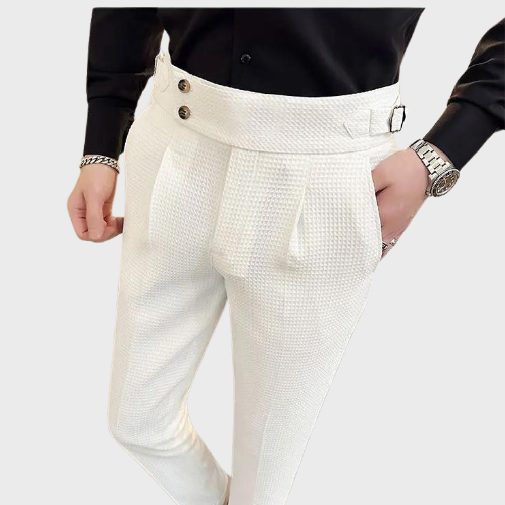 Herrenhose kariert mit hoher Bund und Komfort