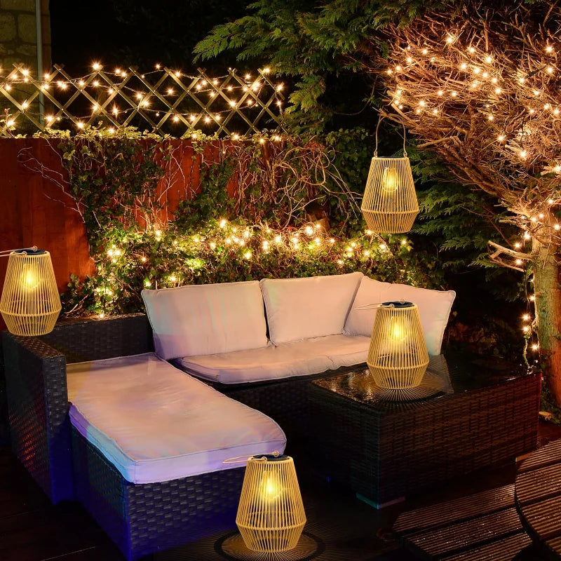 Gartenlampe Solar Außen Wasserdicht Handgewebt