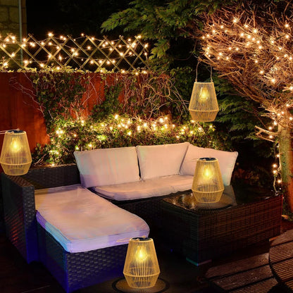 Gartenlampe Solar Außen Wasserdicht Handgewebt