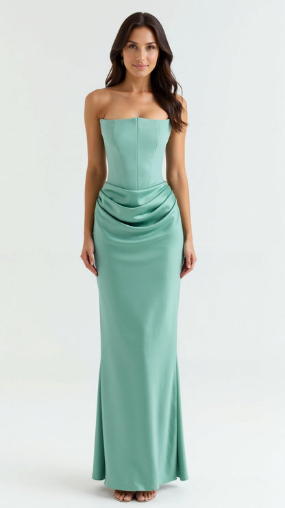 Elegantes Maxi Kleid Damen Hochzeitsgast Kleid Lang