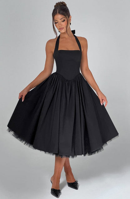 Hochzeitskleid Damen Midi Kleid für Gäste Elegant