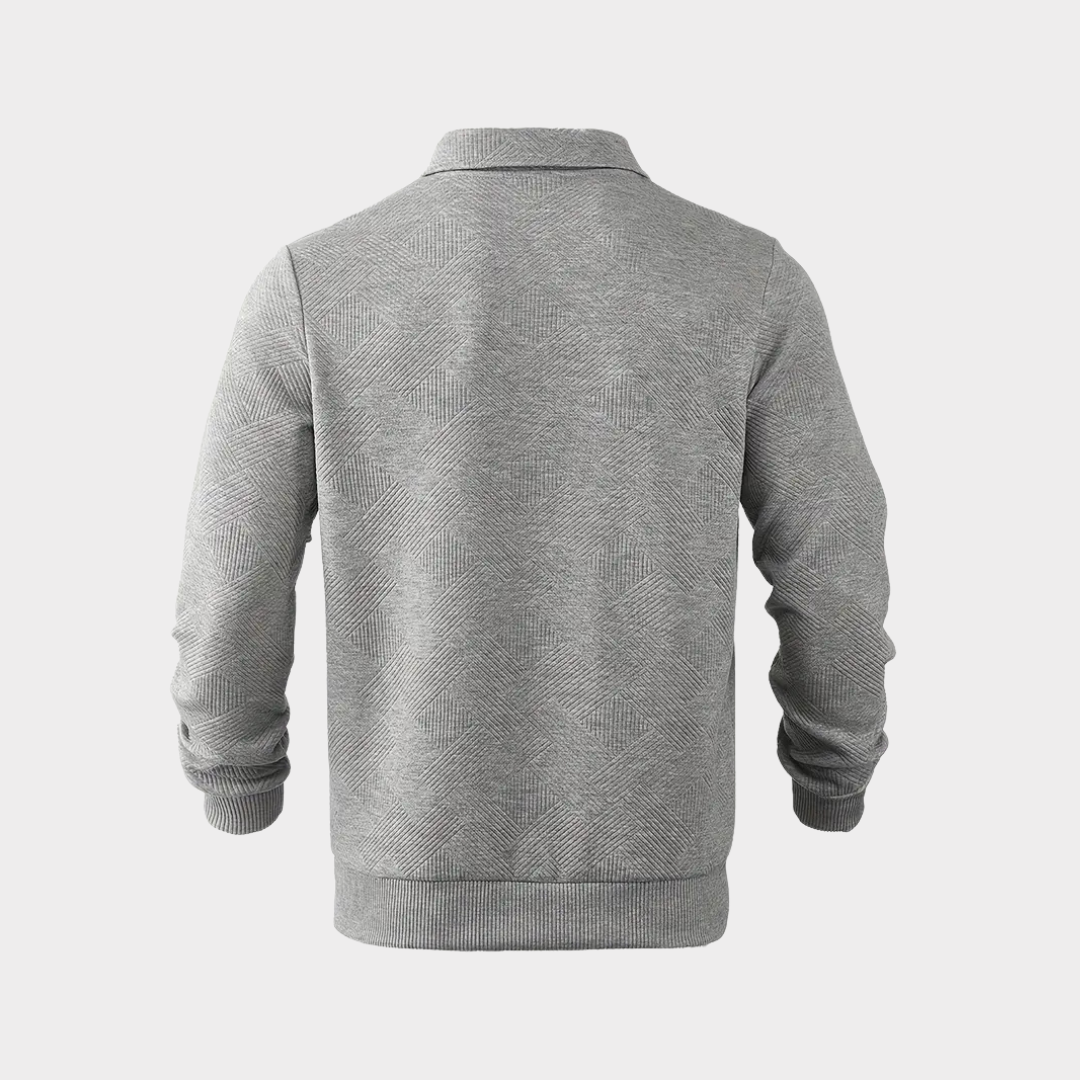 Herren Pullover Stehkragen Modern Halb-Reißverschluss