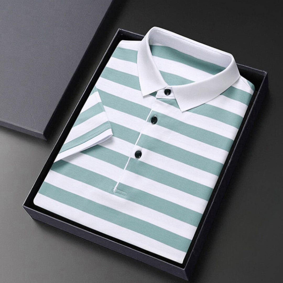 Männliches Polo Shirt Streifen Klassisch Slim Fit
