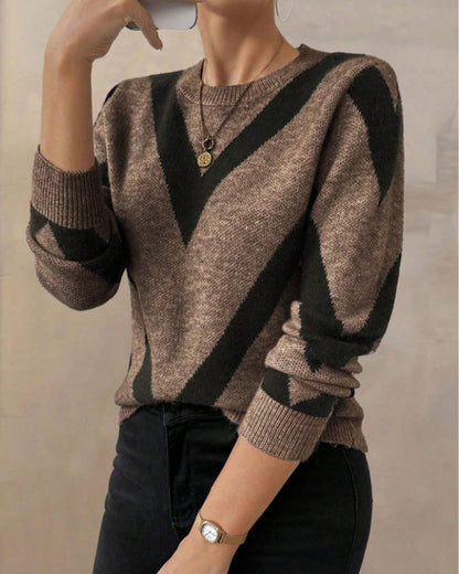 BerlinGlamour Top Rundhals Geometrisches Muster Damen