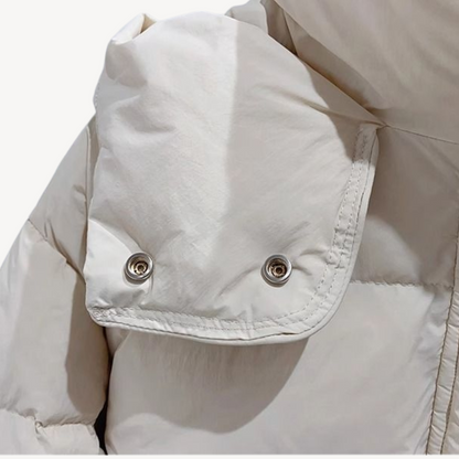 Übergroße Damen Pufferjacke Warm mit Hochem Kragen