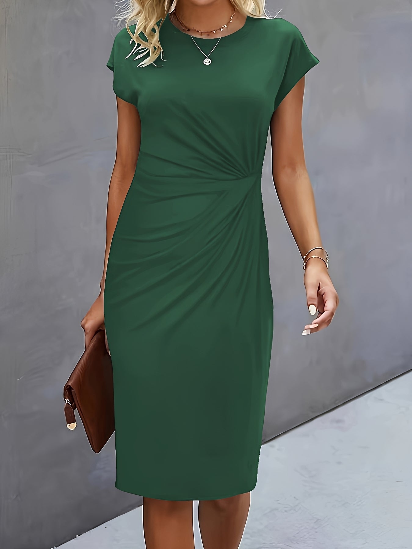 Elegantes Damenkleid Bodycon Gerafft Schmal