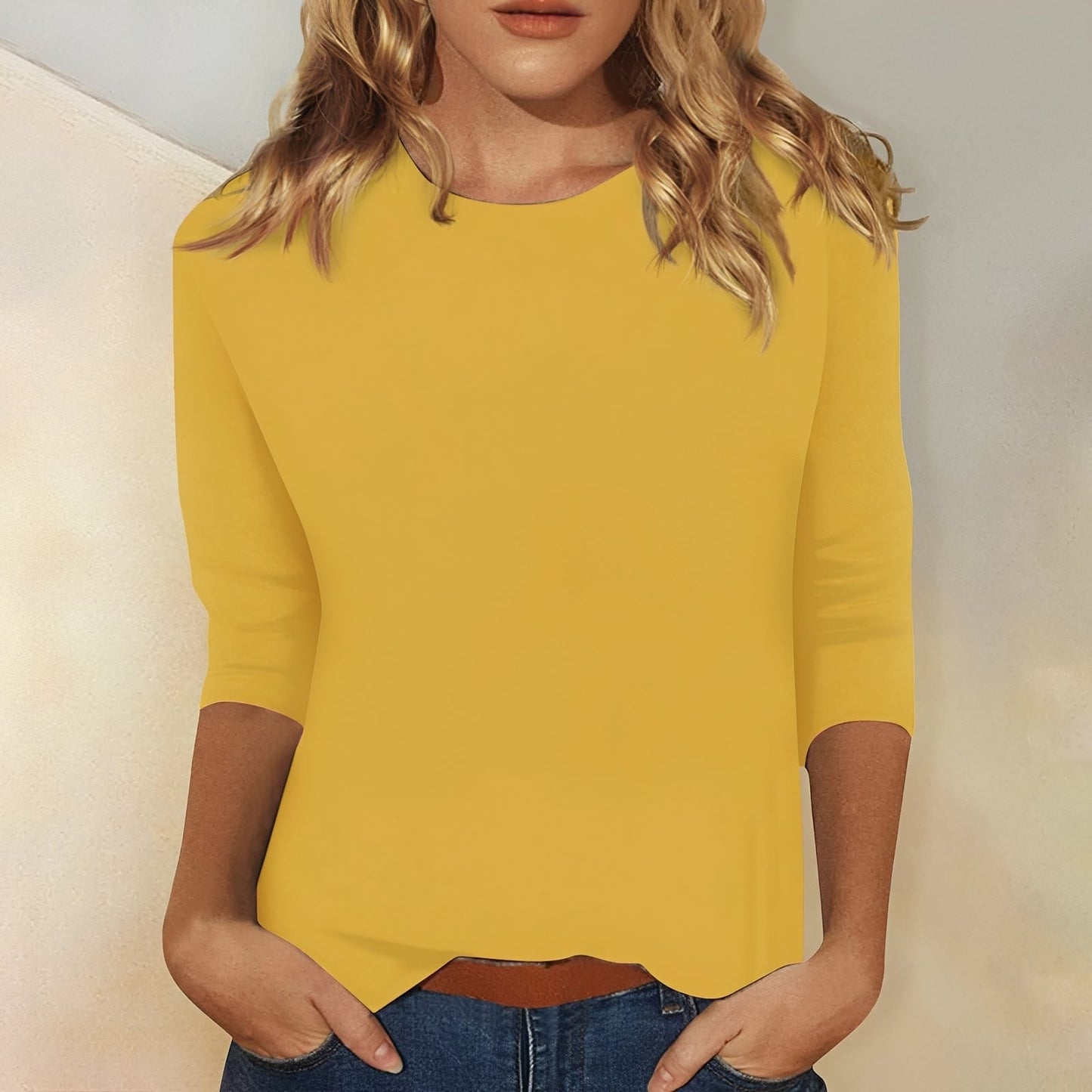 Damen-Shirt 3/4 Ärmel Lässig Modern