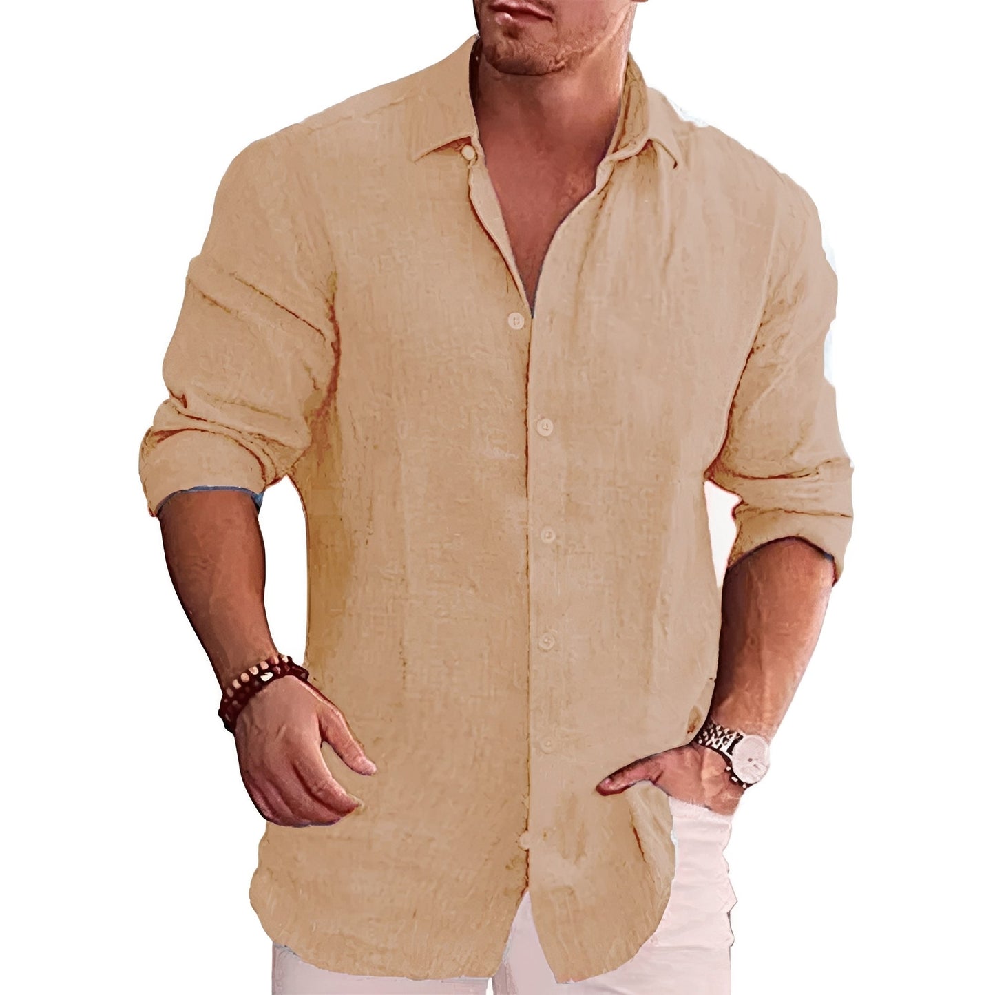 Herren Hemd Langarm Slim Fit Modern Lässig