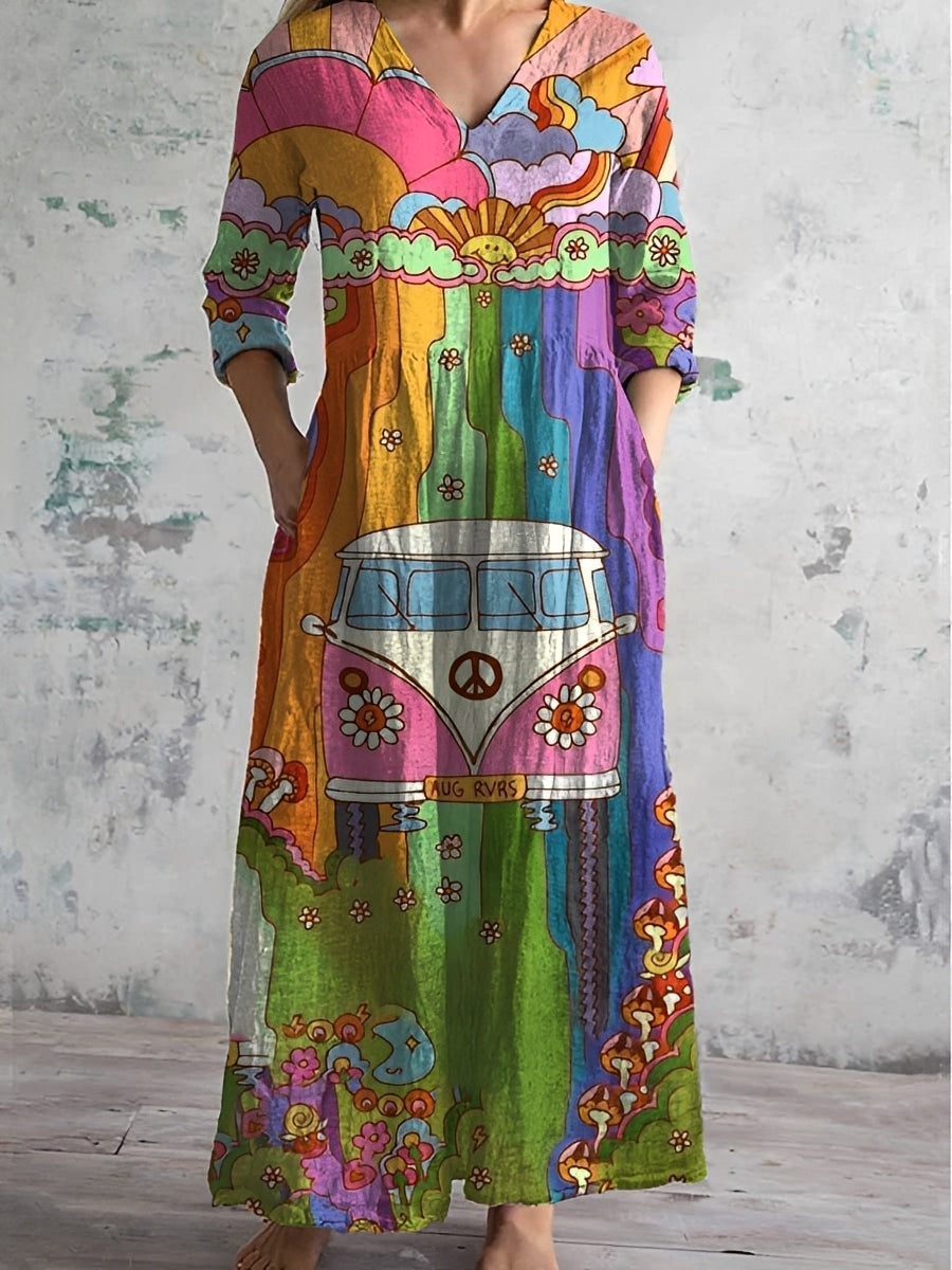 Sommerkleid Damen Blumenmuster Lockeres Leichtes