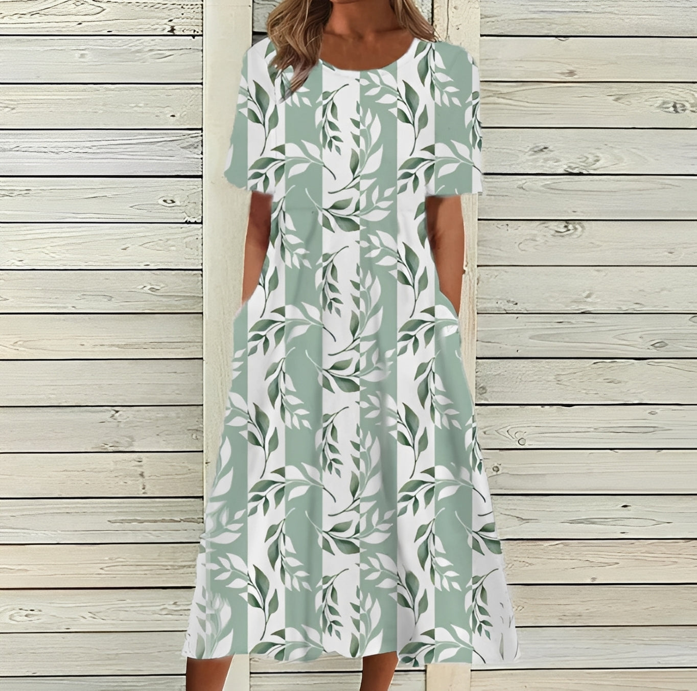 Damenkleid Midikleid Blumenmuster Elegant Frauenkleid