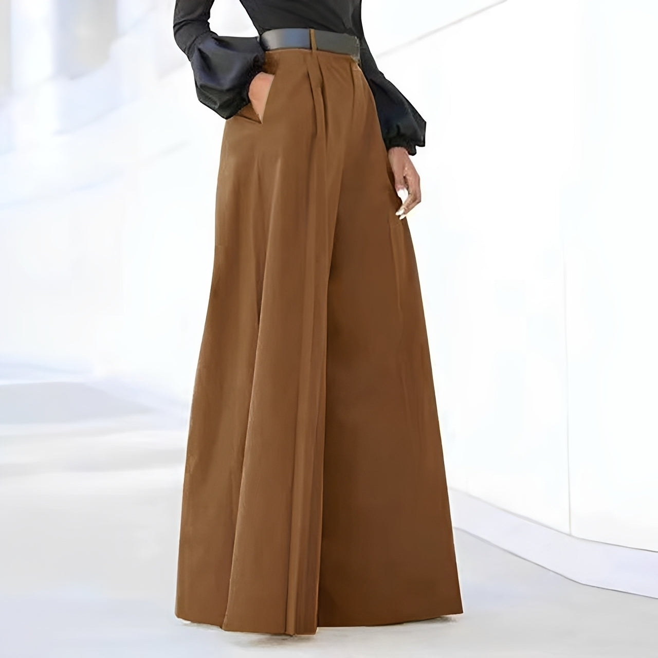 Damen Schlaghose Weit Bequem Elegante