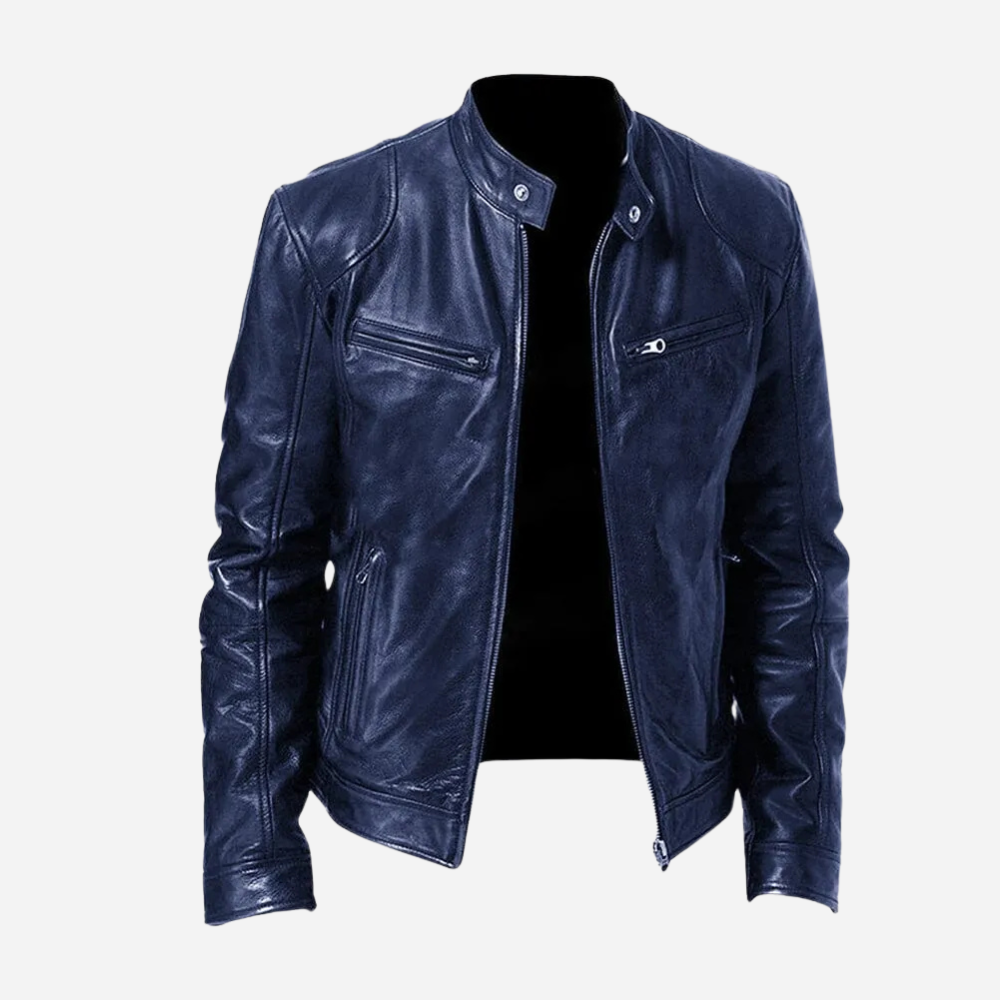 Lederjacke Herren Ledermantel Entspannt Modern