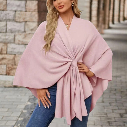 Damen Oberteil Cape Style mit Vordere Knoten Detail - BerlinGlamour