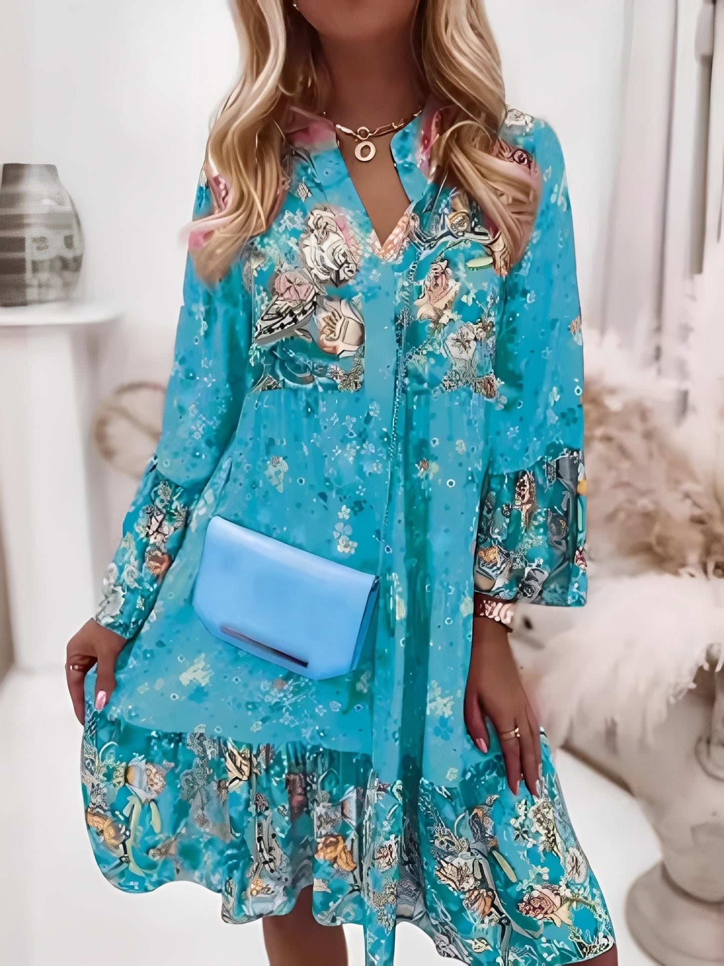 Kurzes Partykleid Damen Stilvoll Locker Geschnitten