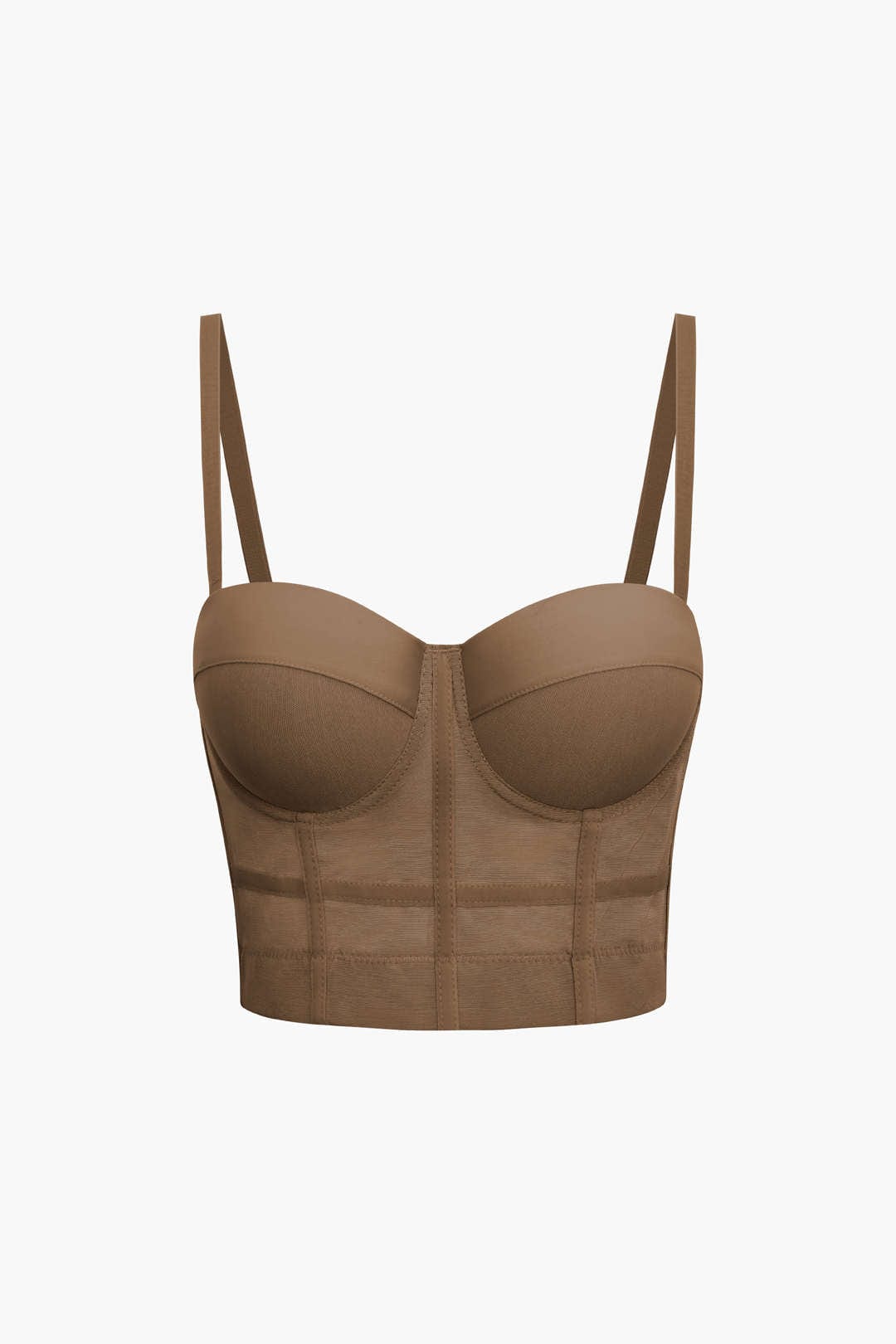 Bustier-Top Figurbetont Mit Bügel-Cups und Mesh-Struktur - BerlinGlamour