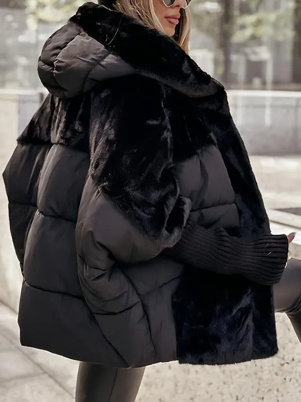 Teddyjacke Damen Winterjacke mit Kapuze Warm