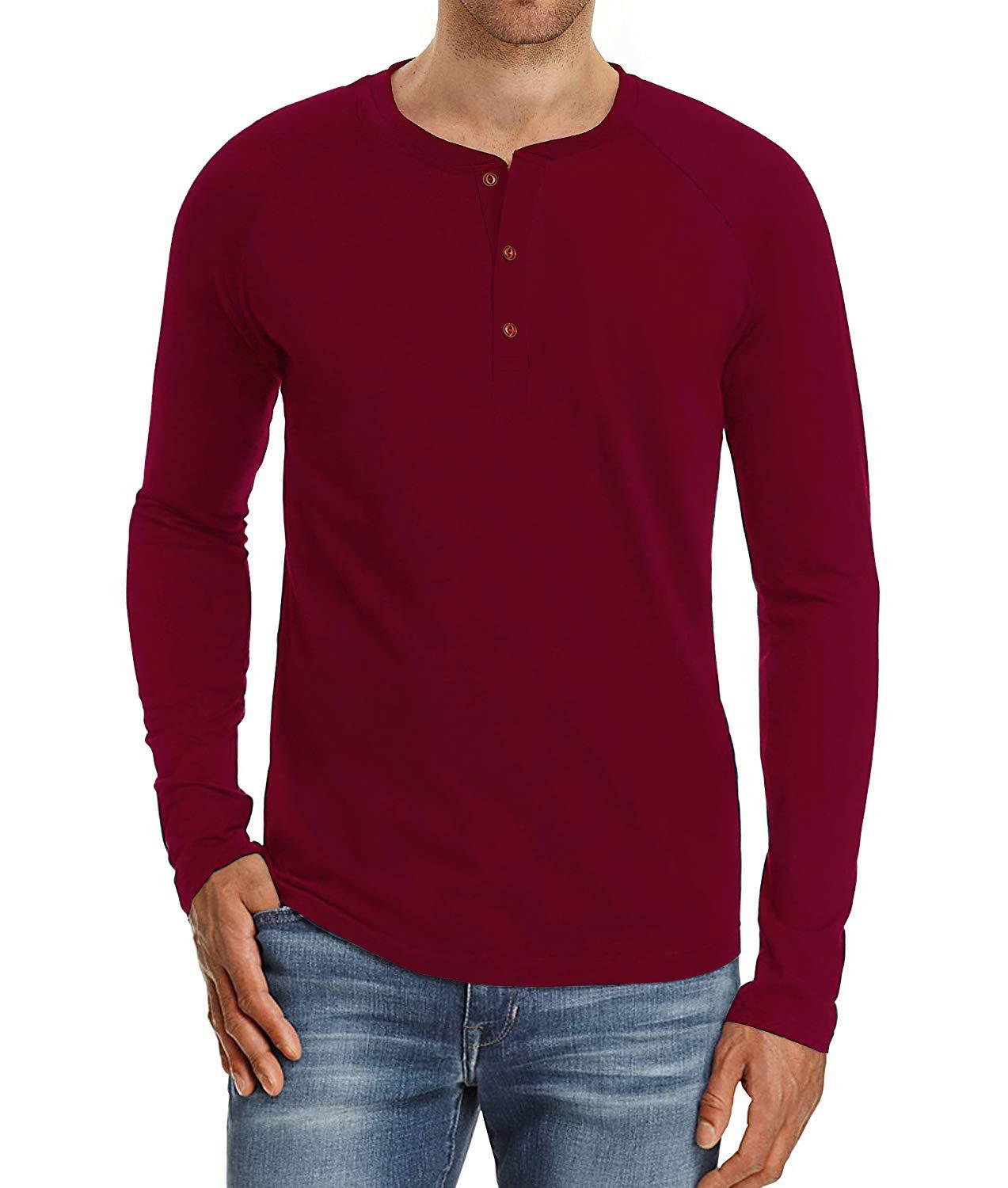 Herren Langarmshirt Knopfleiste Modern Berlin Stil