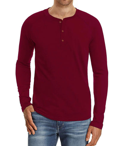 Herren Langarmshirt Knopfleiste Modern Berlin Stil