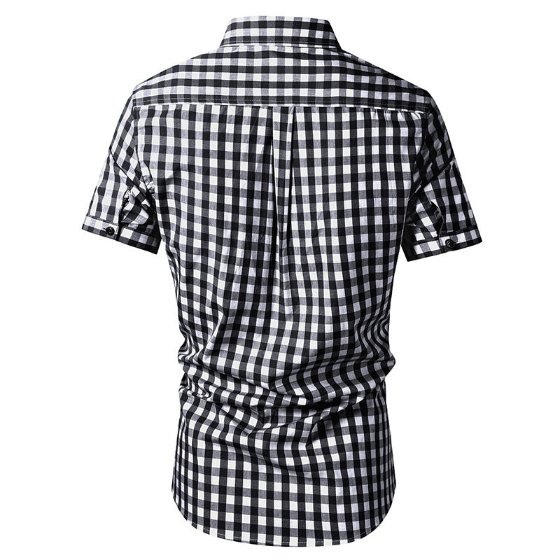 Herren Karohemd Kurzarm Modern Berlin Style