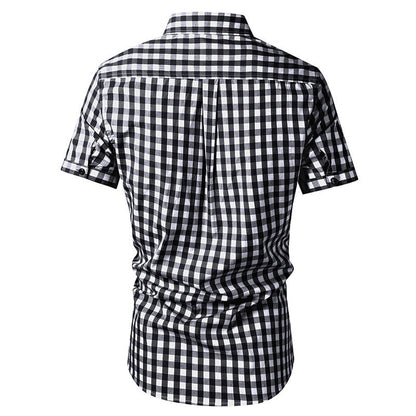 Herren Karohemd Kurzarm Modern Berlin Style