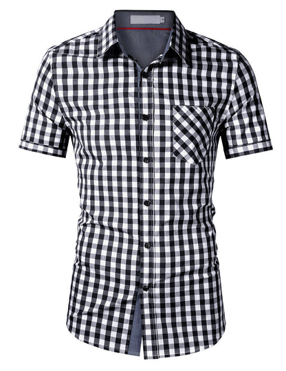 Herren Karohemd Kurzarm Modern Berlin Style
