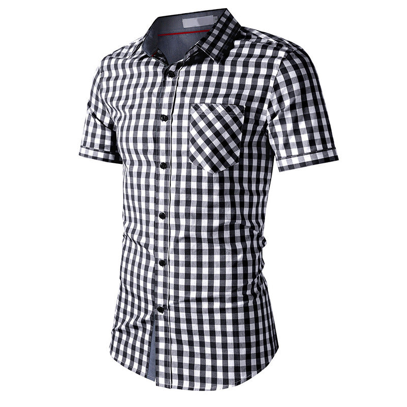 Herren Karohemd Kurzarm Modern Berlin Style