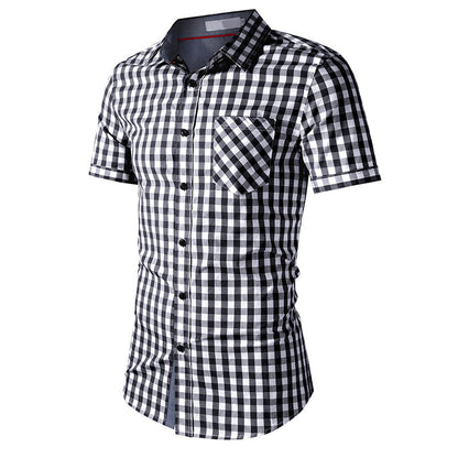 Herren Karohemd Kurzarm Modern Berlin Style