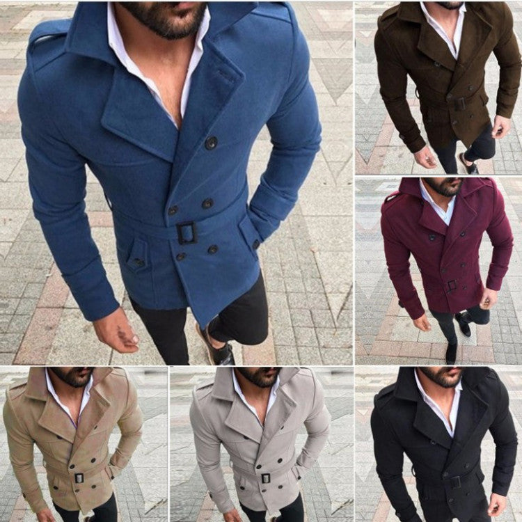 Herren Trenchcoat Lang Modern mit Futter und Gürtel - BerlinGlamour