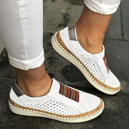 Damen Sneaker Slip-On atmungsaktiv Perforiert Sportlich Modisch