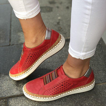 Damen Sneaker Slip-On atmungsaktiv Perforiert Sportlich Modisch