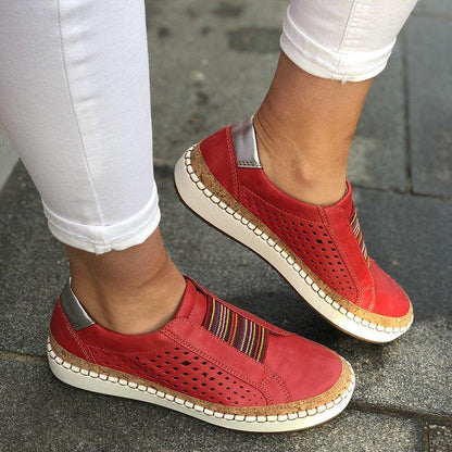 Damen Sneaker Slip-On atmungsaktiv Perforiert Sportlich Modisch