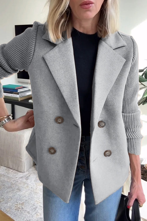 Damen Blazer Langärmlig Knopfleiste Modern