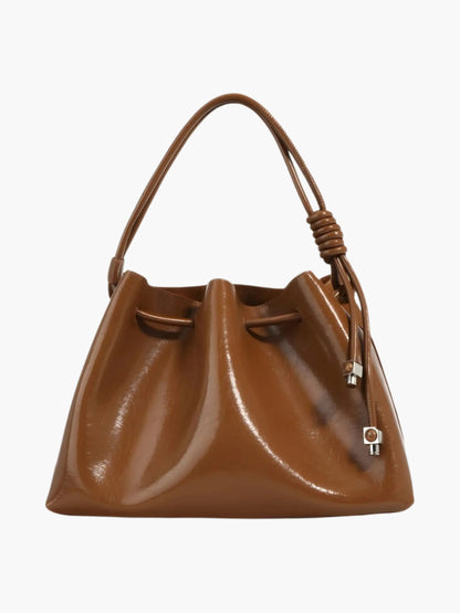 Elegante Damenhandtasche Glänzend mit Kordelverschluss - BerlinGlamour