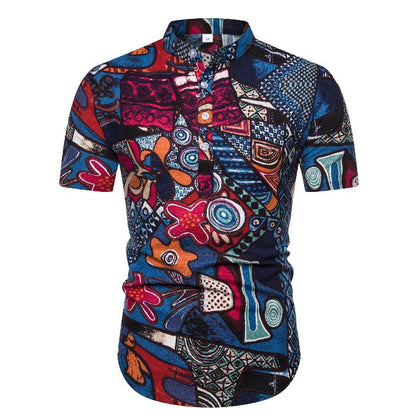 Herren Kurzarmhemd Modern Grafik Muster Berlin Style - BerlinGlamour