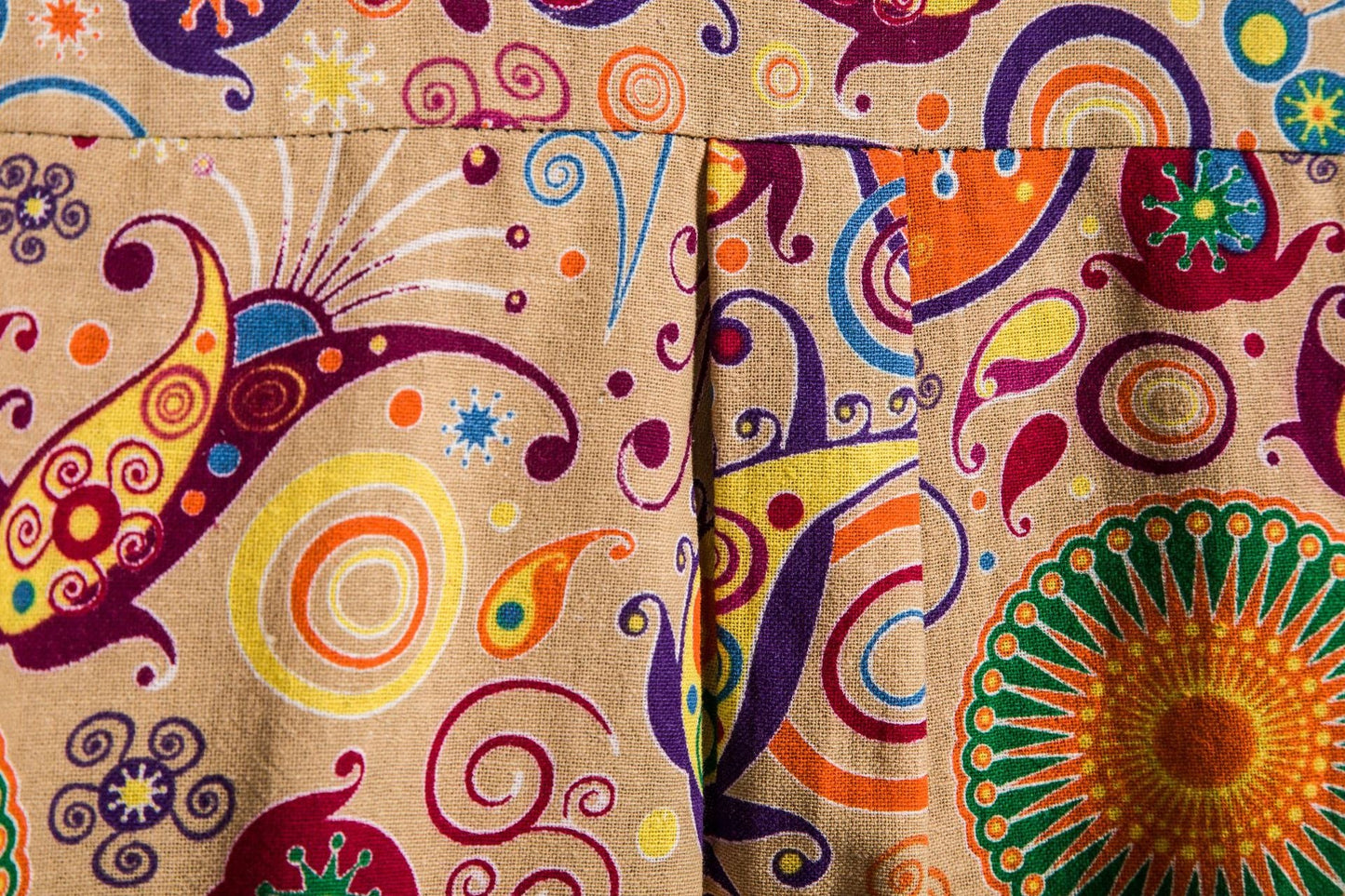 Herren Hemd Kurzarm Paisley Muster Modern Stehkragen