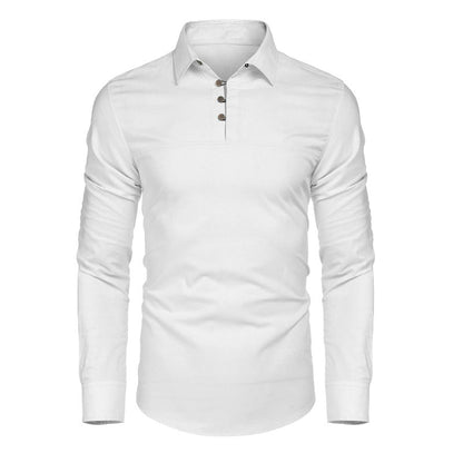 Herren Langarmhemd Elegantes Hemd mit Knöpfen Elegant Schwarz