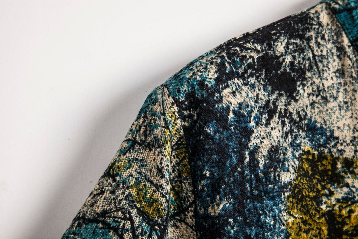 Herren Hemd Kurzarm Naturmuster Henley Ausschnitt Modern