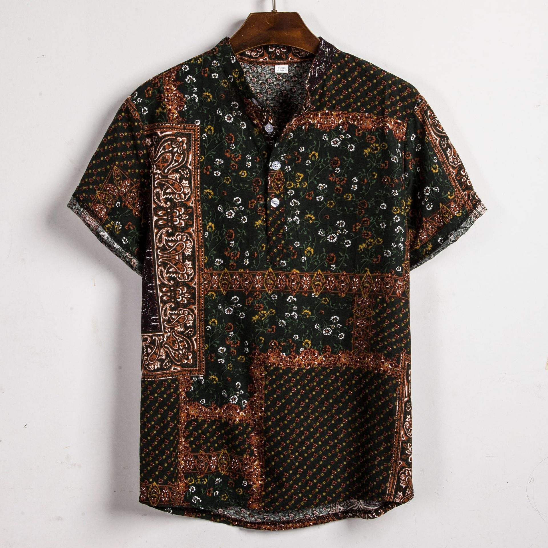 Herren Hemd Kurzarm Batik Design Modern Berlin Style - BerlinGlamour