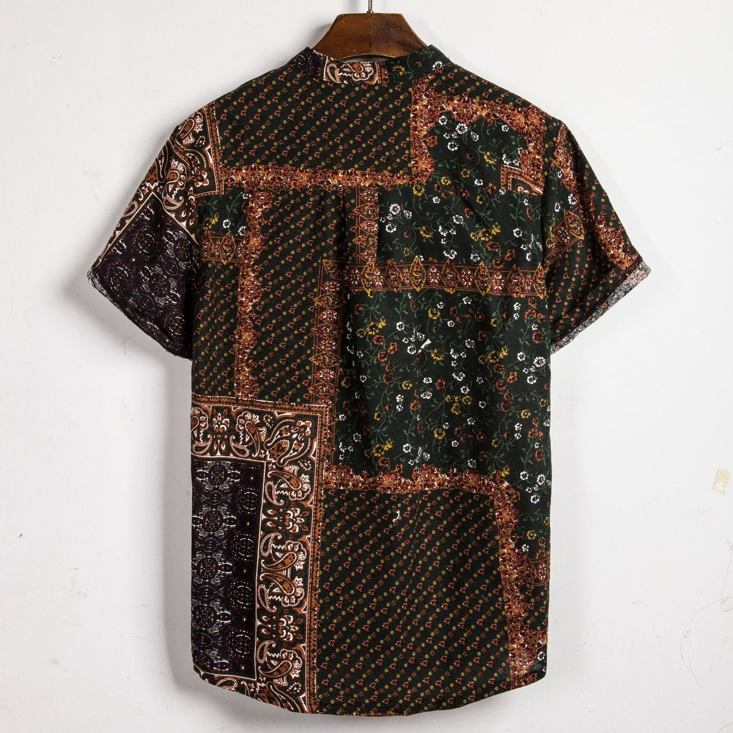 Herren Hemd Kurzarm Batik Design Modern Berlin Style