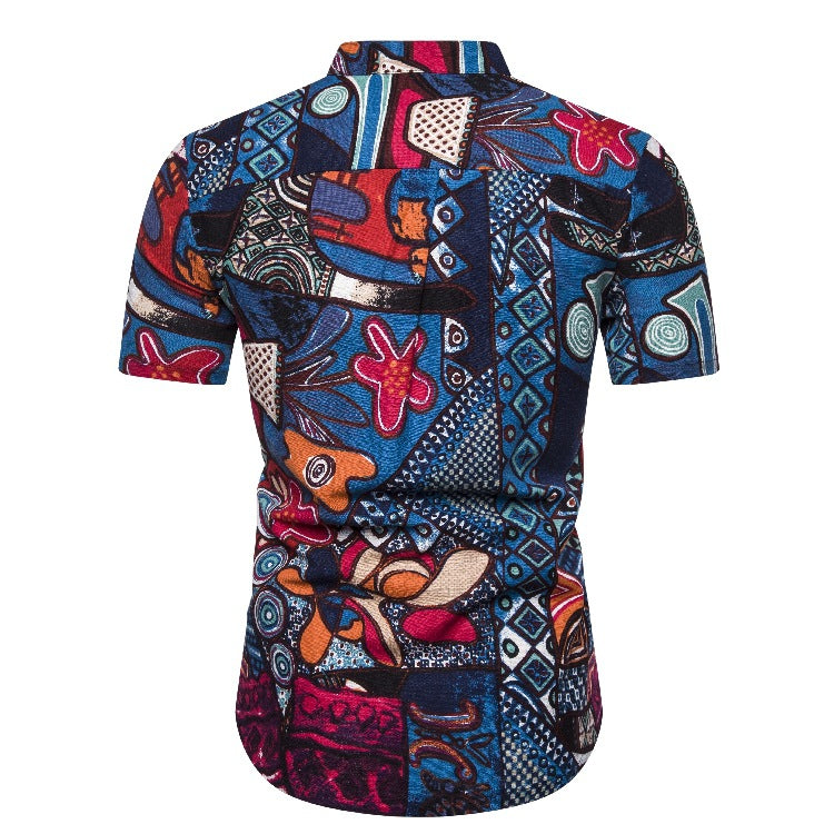 Herren Kurzarmhemd Modern Grafik Muster Berlin Style
