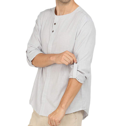 Herren Leinenbluse Leicht Sommer Berlin Style